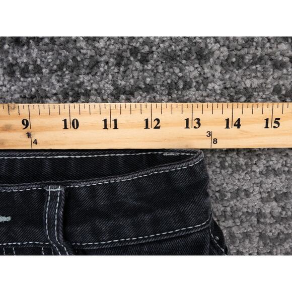 Batman and Robin Jeans Womens 4 Small Black Wide Leg Suspenders Graphic Print - Picture 11 of 16